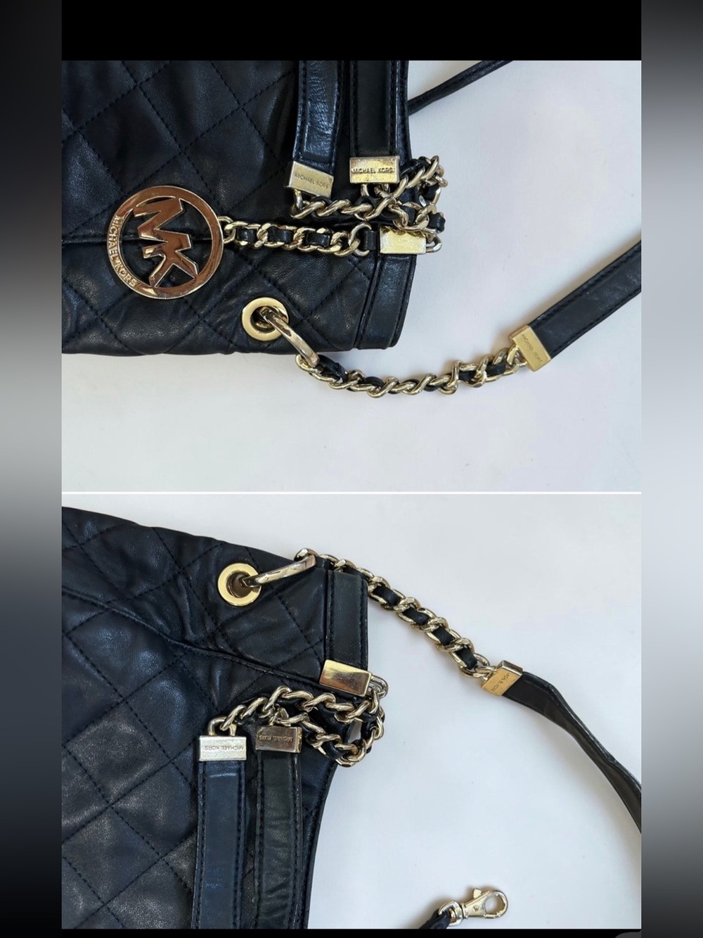 Michael Michael Kors Susannah Shoulder Tote Bag AI-1306 Quilted Leather - Picture 10 of 13